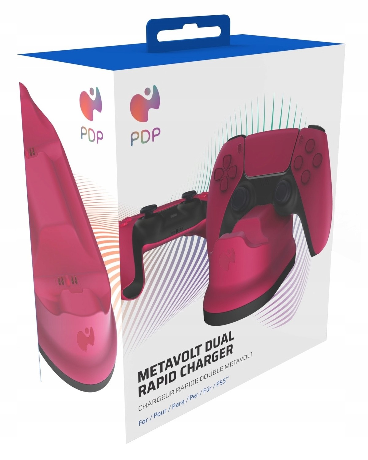 Metavolt Nabíječka padů PS5 Dualsense červená