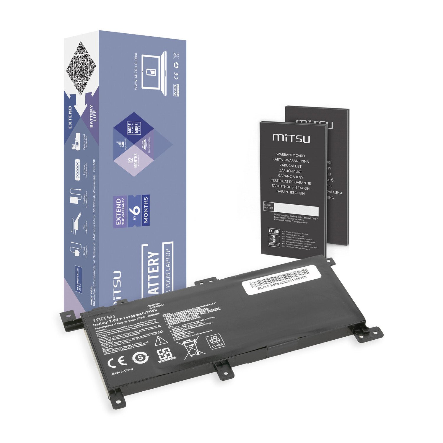 |mitsu| Baterie pro Asus K556UB K556UF K556UJ