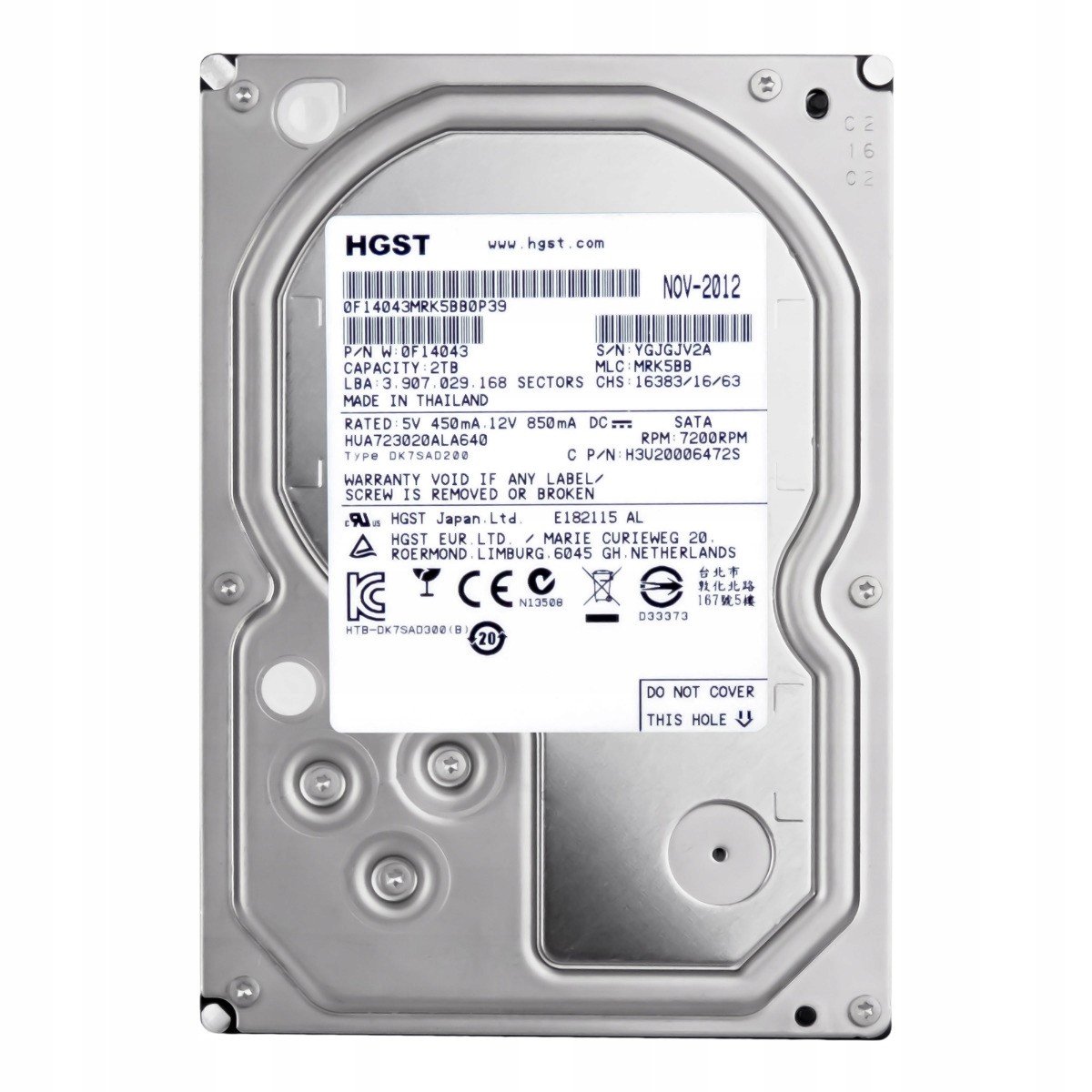 Hgst 2TB 7,2K 64MB Sata III 3,5'' HUA723020ALA640