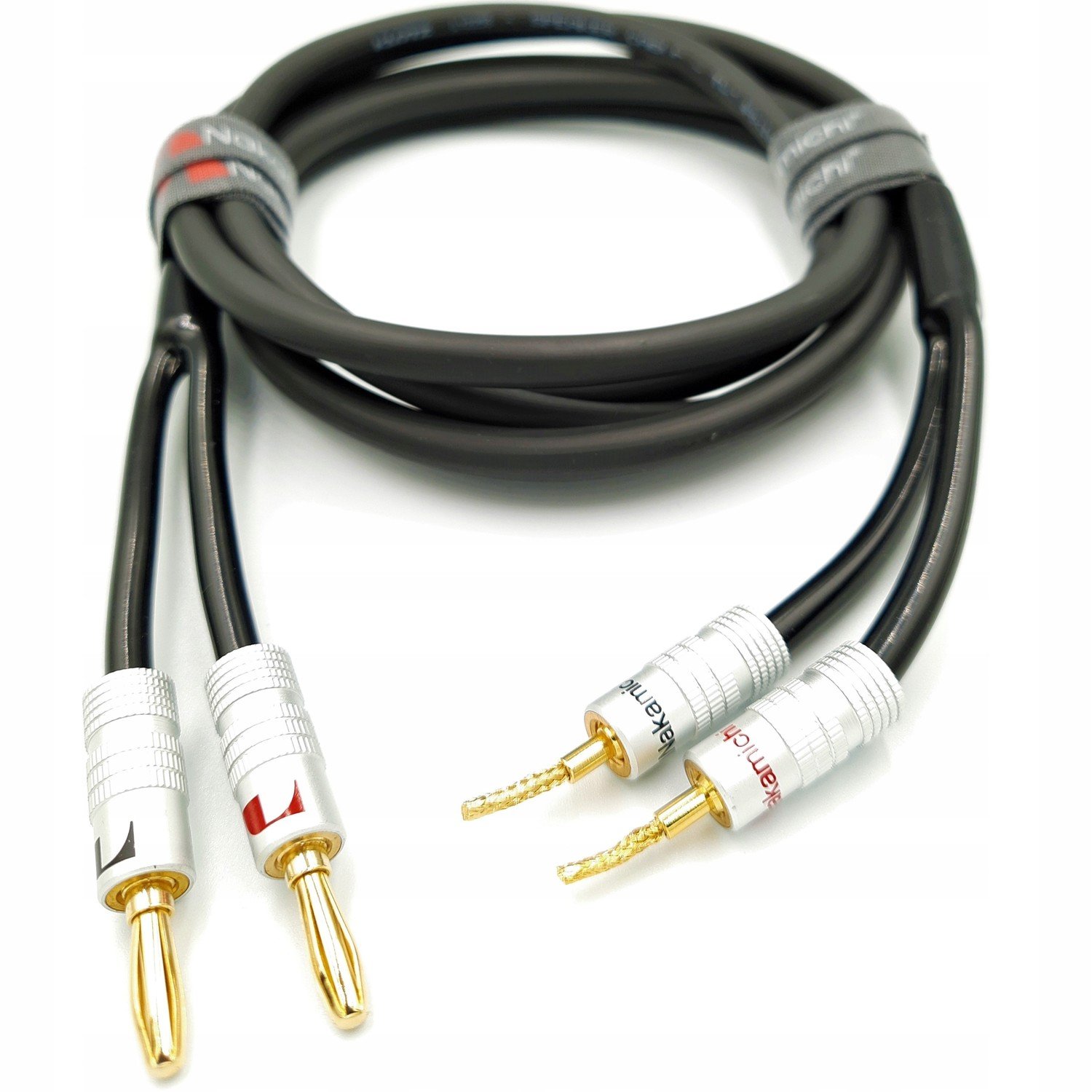 Nakamichi Reproduktorový kabel 2x4mm banánová jehla 2,5m