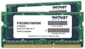 Patriot 8gb ddr3-1600 kit psd38g1600sk signature-l