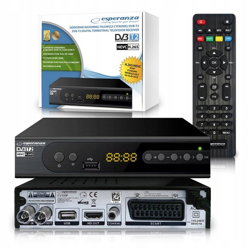 Digitální Tuner DVB-T2 H.265 Pozemní Tv Dekodér