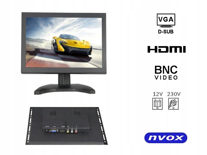 Led monitor s otevřeným rámem 8 palců vga hdmi av bnc 12v