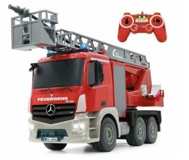 Jamara RC Hasičský Vůz Mercedes Antos 4+6 Kanál RTR Zvuk Se Světly 4x4 2,4 GHz Ovladač červená 1:20