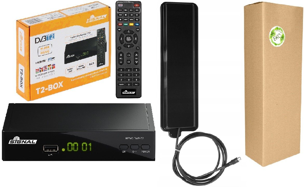 DVB-T2 Hevc dekodér T2-BOX Signal anténa