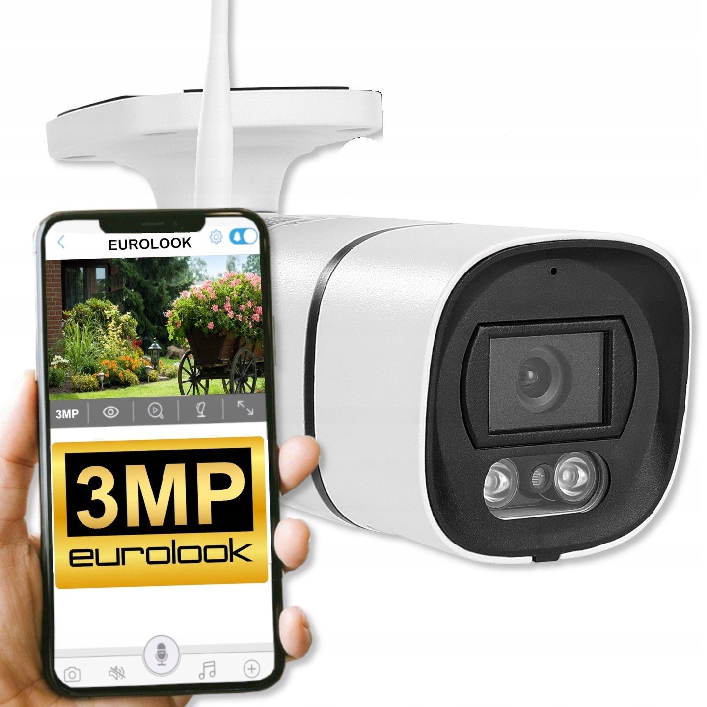 Venkovní WiFi kamera 3MPx Bezdrátový Sd alarm