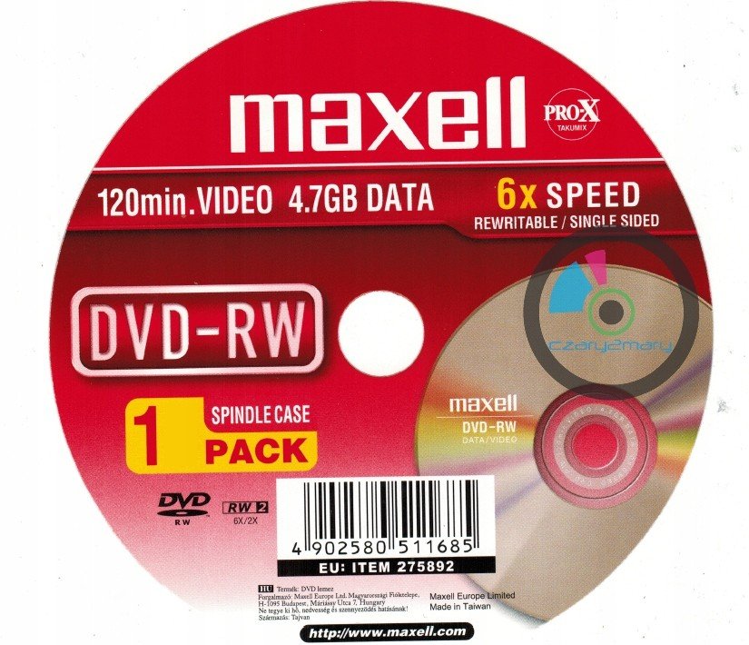 Maxell Dvd-rw x6 Pro-x vícenásobný zápis 10ks