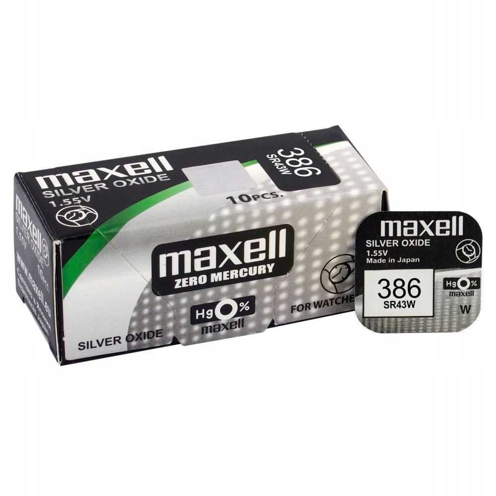 1x Maxell 301 386 Sr 43 SR43SW stříbrná baterie