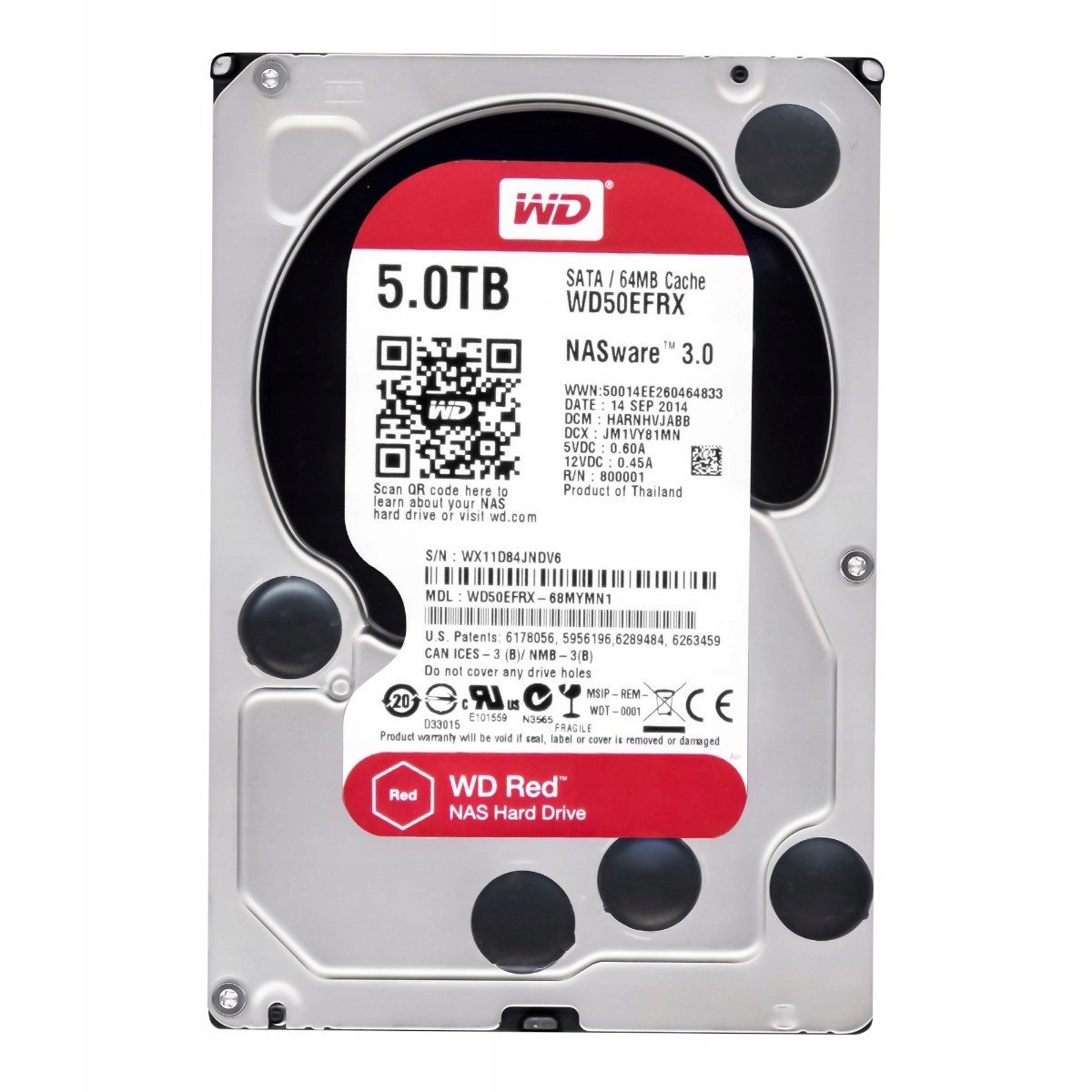 Wd Red 5TB 7.2k 64MB Sata III 3.5'' WD50EFRX