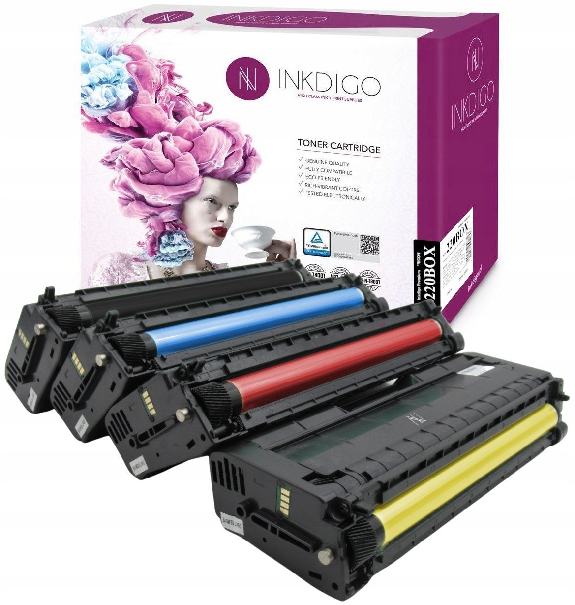 4x Toner Do Ricoh SPC220 SPC221 SPC222 SPC240 Cmyk