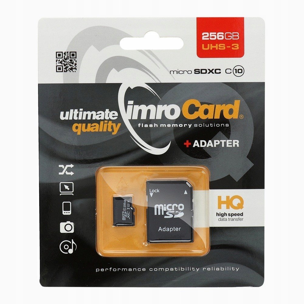 Paměťová Karta Microsd 256GB Třída 10 S Adaptérem
