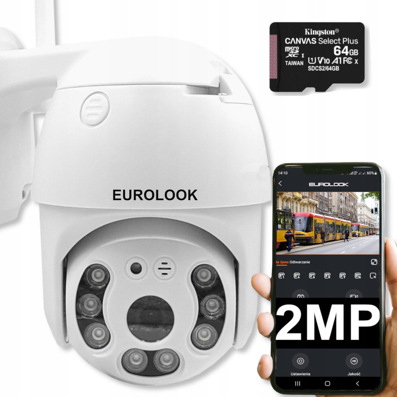 Venkovní WiFi kamera 4xZOOM 2Mpx Sledování 360°