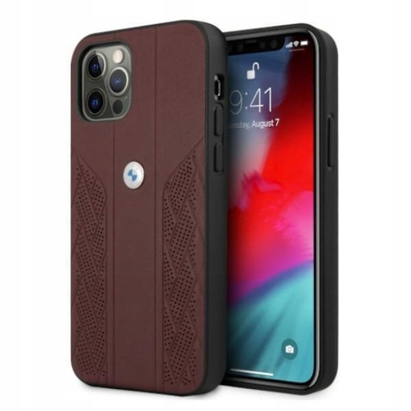 Pouzdro Bmw iPhone 12/12 Pro červené Leather Curve