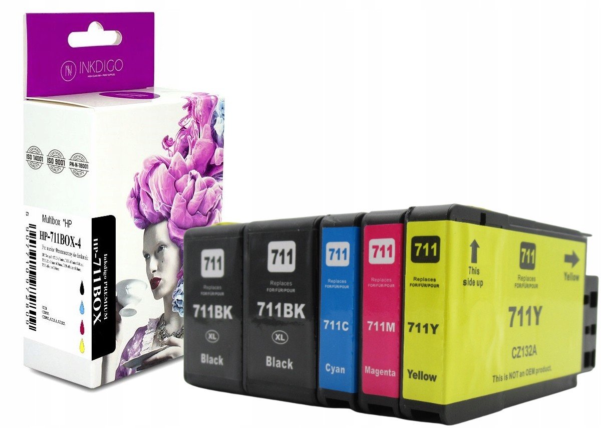 5x Inkoust pro Hp 711 XL Designjet T120 T520 CZ133A