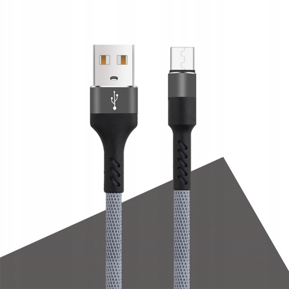 MXUC-01 USB-microUSB 2A šedý Fast Charge kabel