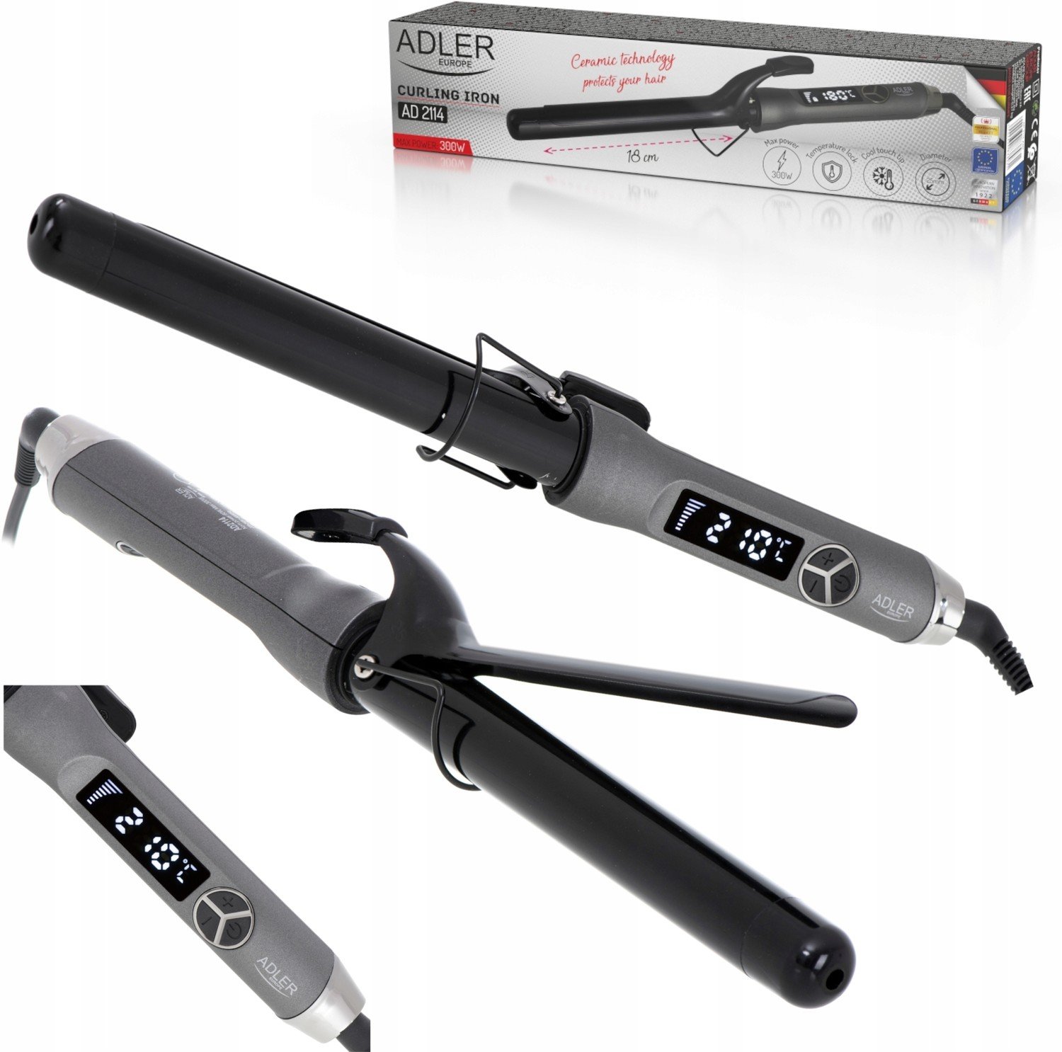 Keramický topný systém Adler Hair Curler Ad 2114,