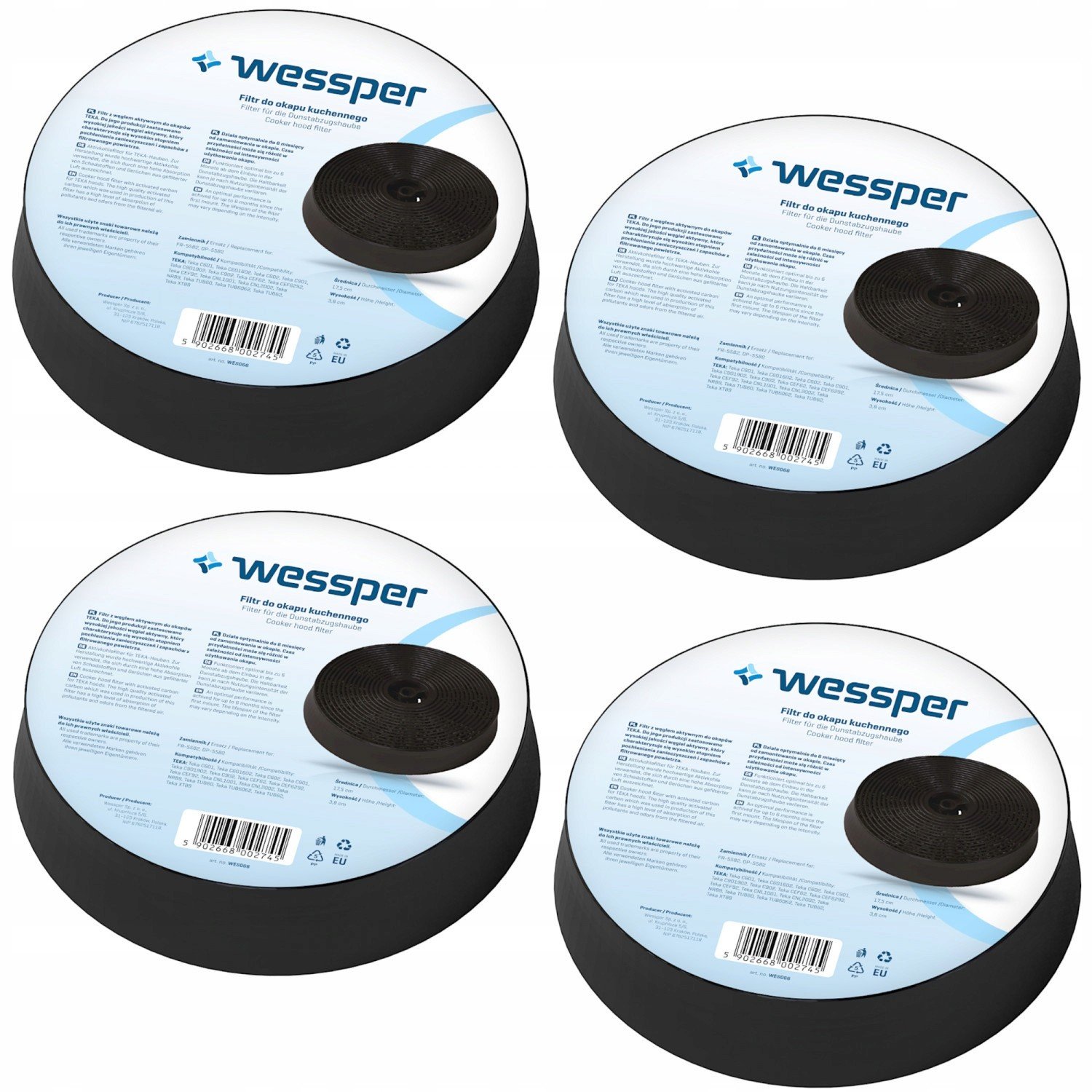 Uhlíkový filtr pro digestoř Teka CNL2002 CNL1001 4 ks