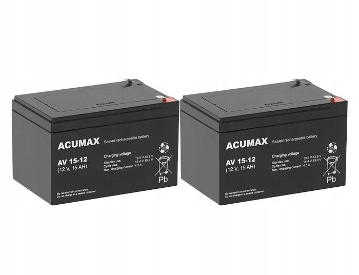 Acumax Av 15-12 15Ah 12V 2ks Dobíjecí vzduchotěsný