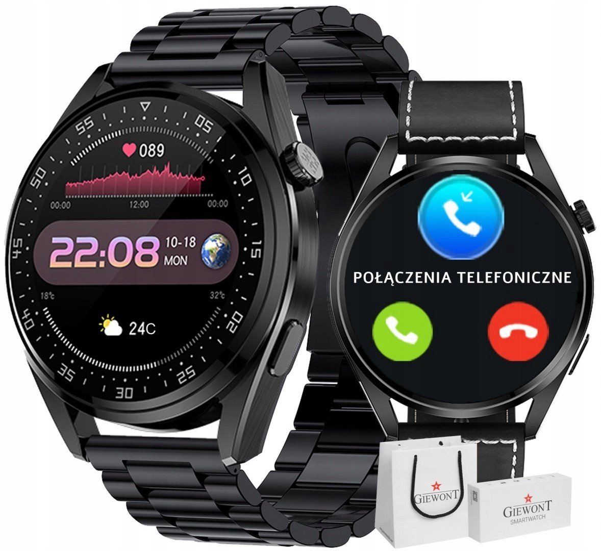 Chytré hodinky Giewont GW450-2 Black řemínek Black S