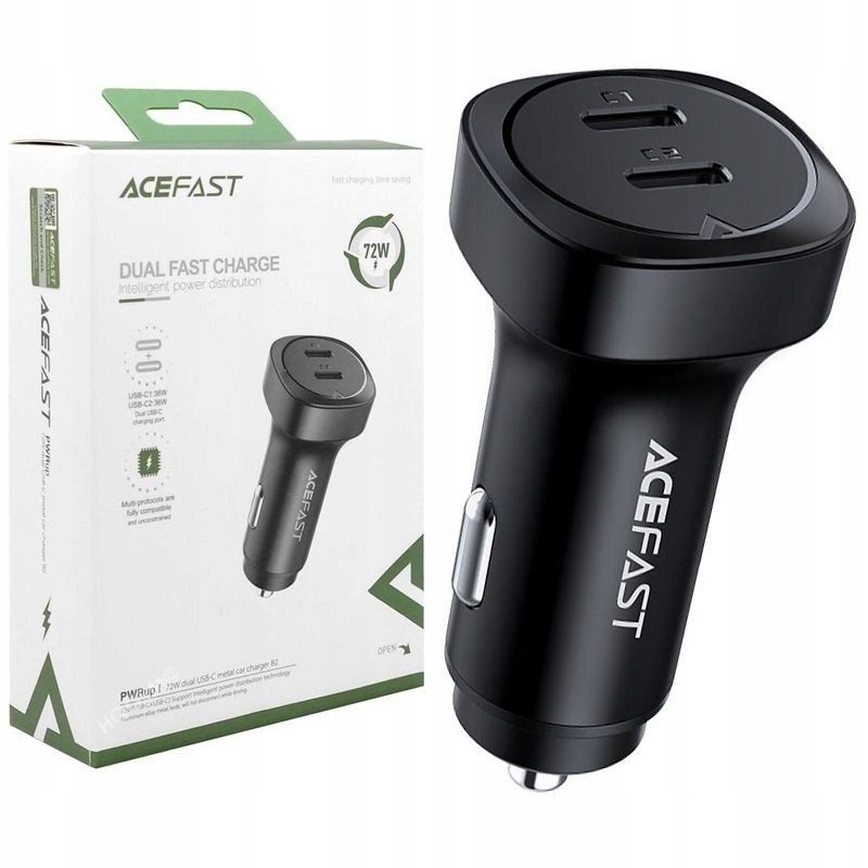 Acefast nabíječka do auta 72W 2x Usb typ C, Pp