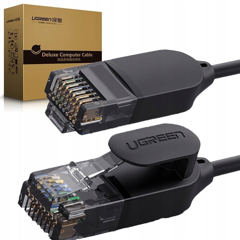 UGREEN NW122 Ethernet RJ45, Cat.6A, síťový kabel UTP, 5 m (černý)