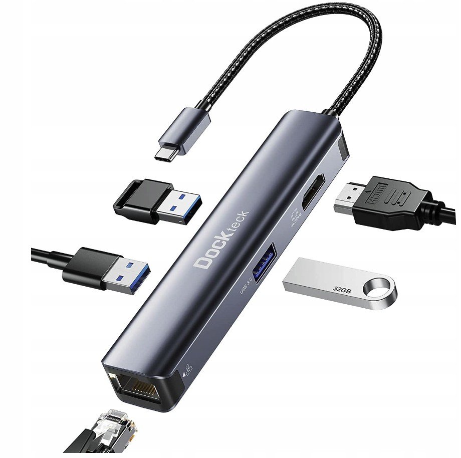 Hub CC Usb-c Thunderbolt 3 4 Hdmi 4K 60Hz Usb Lan