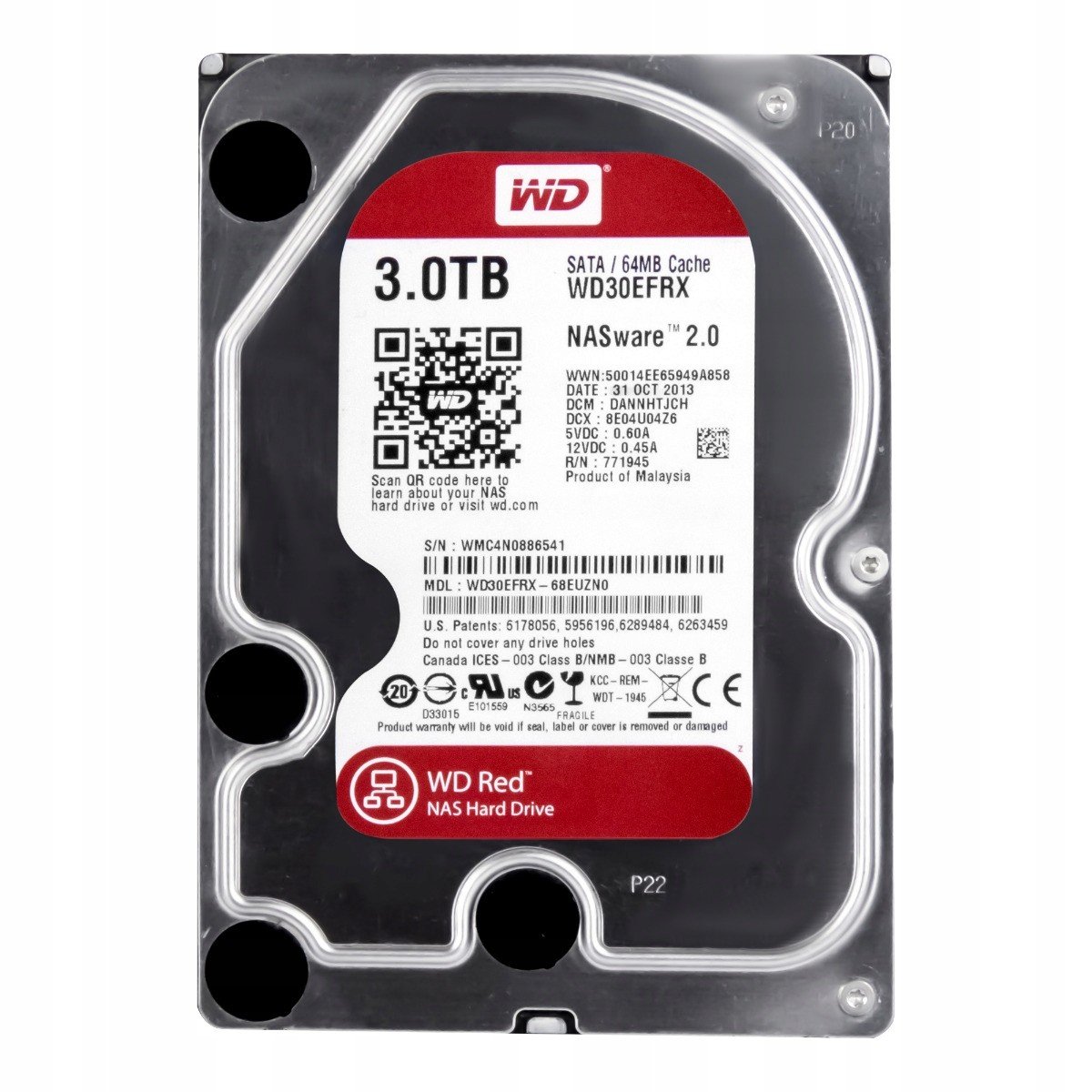 Wd Red 3TB 5.4K 64MB Sata III 3.5'' WD30EFRX 2.0