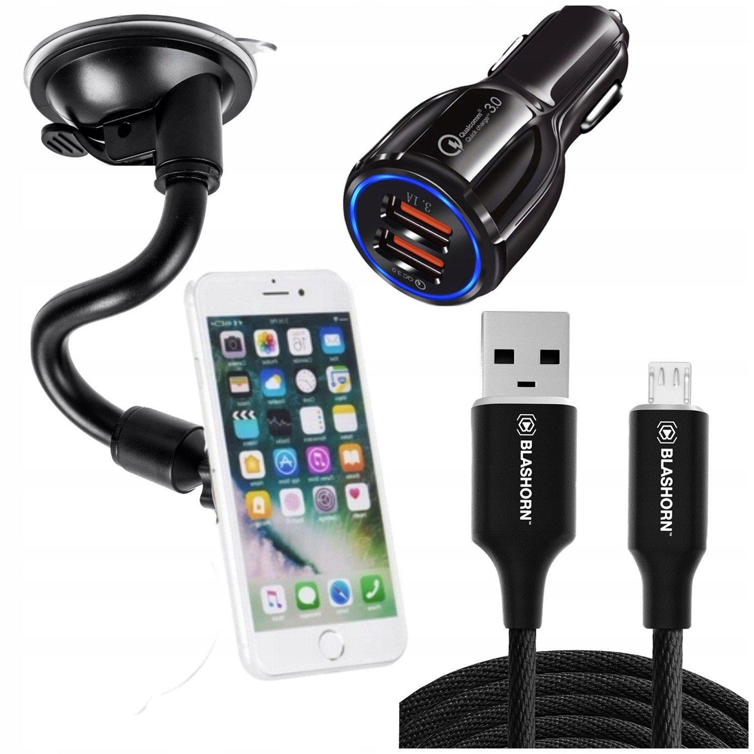 Držák Do Auta Telefon Kabel Micro Nabíječka