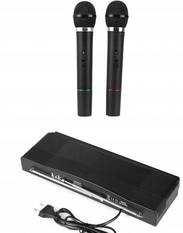 Karaoke pro 2 osoby rádiová základnová stanice Mirofony