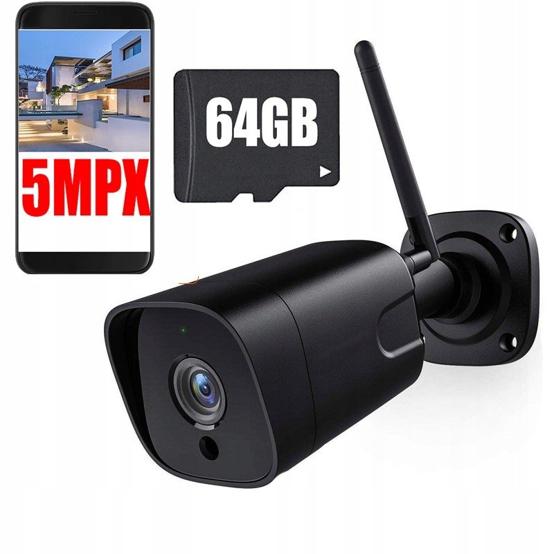 Venkovní Ip kamera WiFi 5MPx 4MPx černá šedá