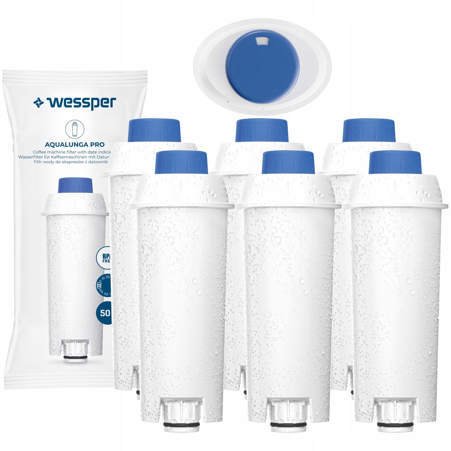 Vodní filtr Wessper Aqualunga Pro pro Delonghi 6x