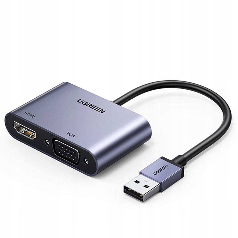 Ugreen převodník Usb Hdmi 1.3 Vga 1.2 šedý