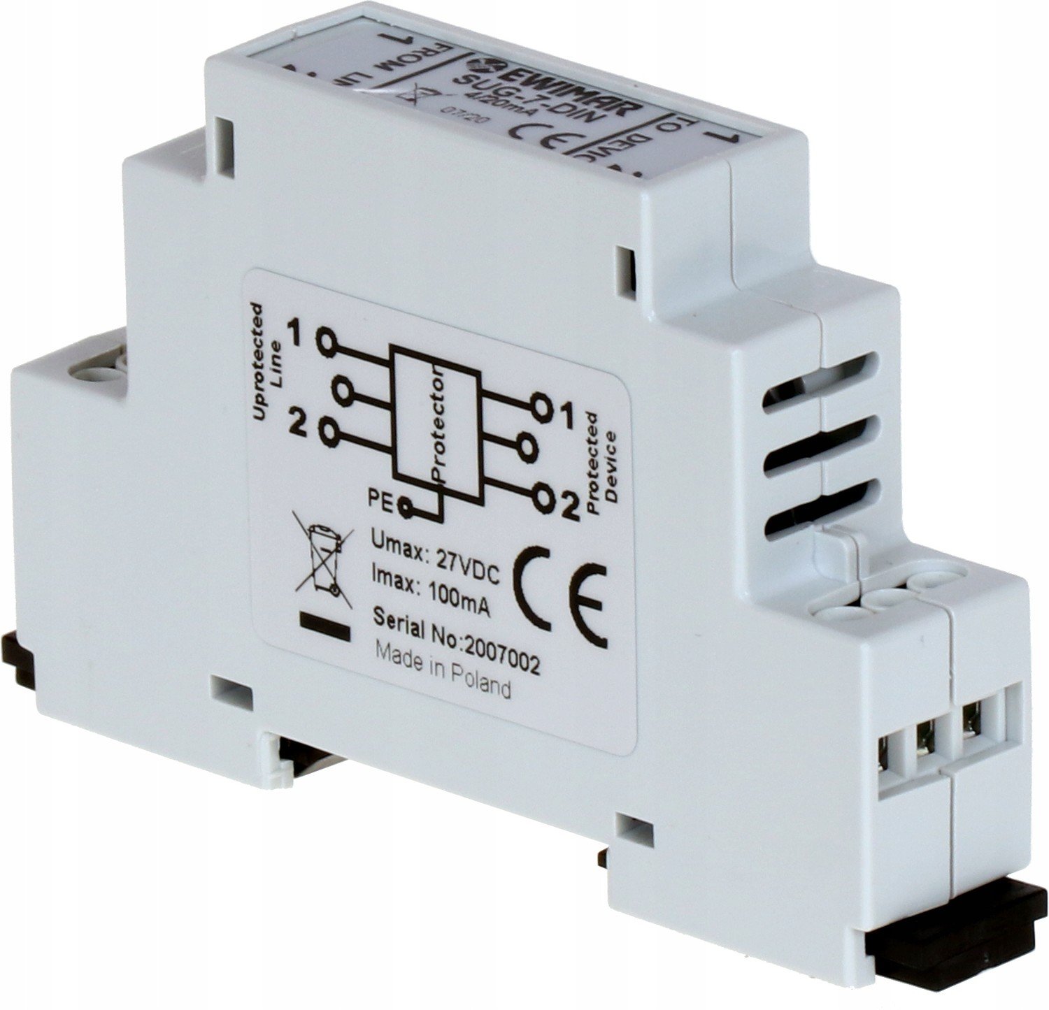 Svodič přepětí SUG-7-DIN/4-20mA Ewimar
