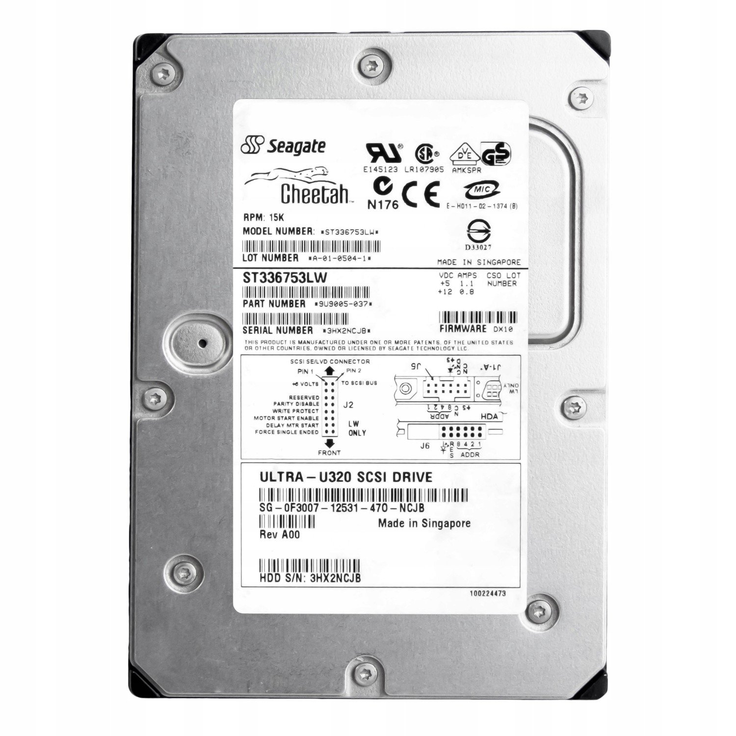 Dell 0F3007 36GB 15K 8MB Scsi U320 3,5' ST336753LW