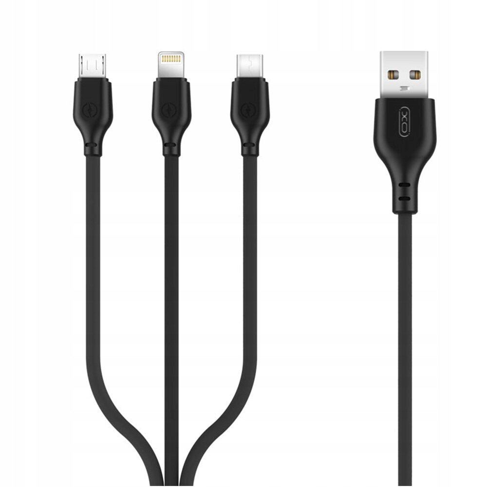 3v1 USB-Lightning Usb-c microUSB kabel 1m 2,1A