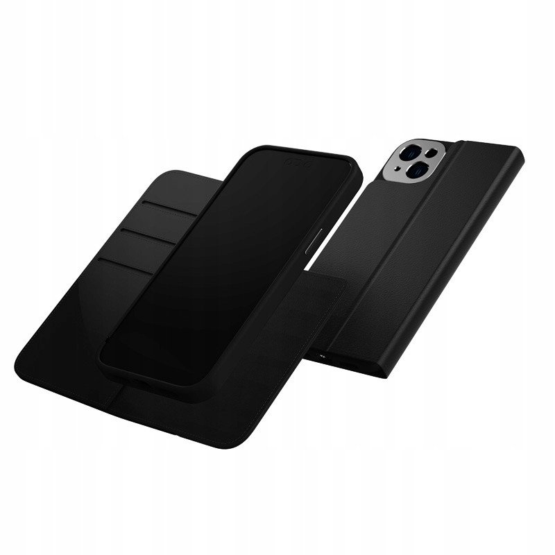Flipové kožené pouzdro 3v1 pro iPhone 14 (Black)