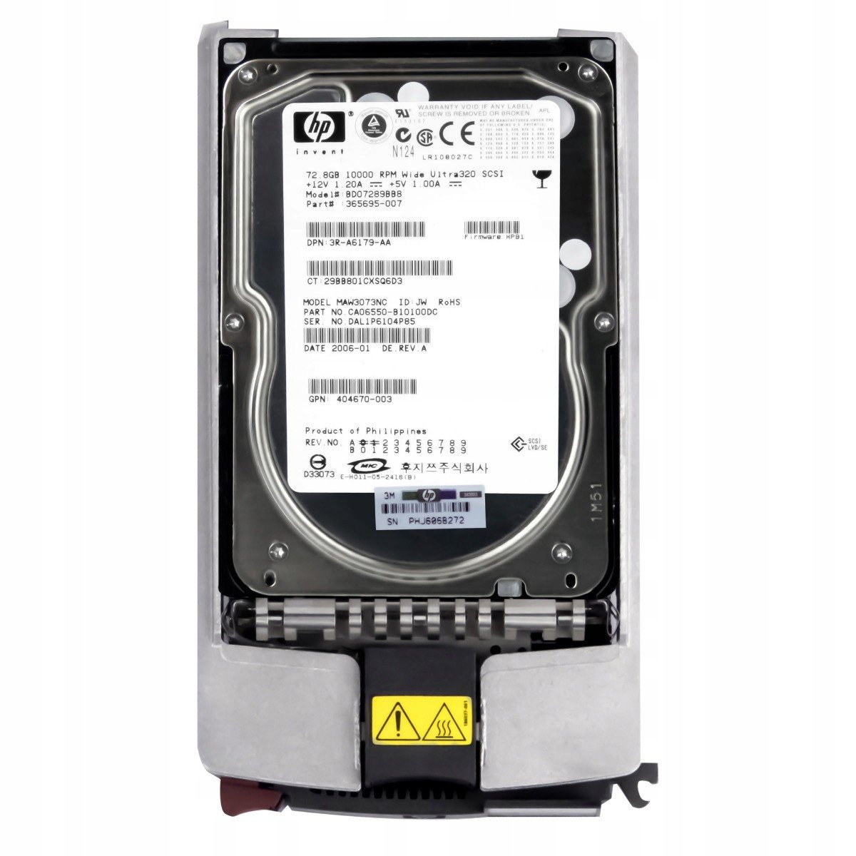 Hp 365695-007 73GB 10K Scsi U320 3.5'' BD07289BB8