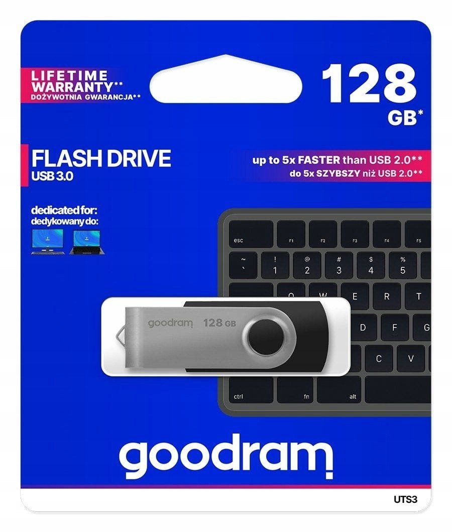 Pendrive 128 Gb Usb 3.2 Gen 1 UTS3 Goodram černý