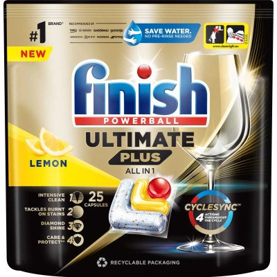 Finish tablety do myčky Ultimate Plus All in 1 Lemon, 25 ks