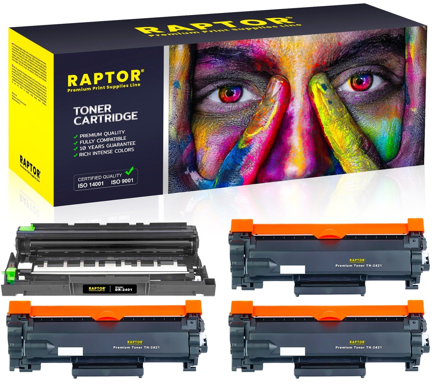 3x Toner TN2421 Buben DR2401 pro HL-L2372DN