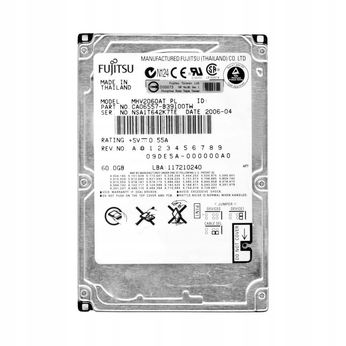 Fujitsu 60GB 4,2K 2MB Ata 2,5'' MHV2060AT