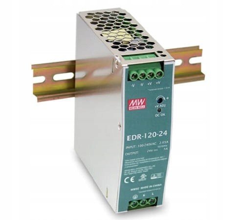 Napájecí adaptér 12V/10A 120W Mean Well EDR-120-12 lišta