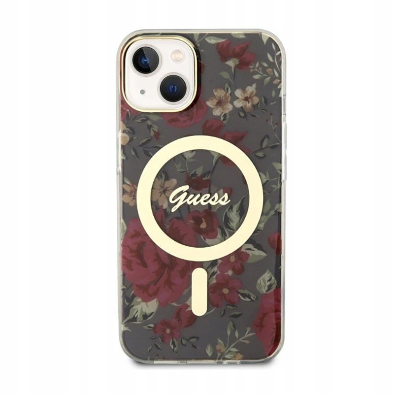 Guess Flower MagSafe Kryt na iPhone 14 Plus (Zelený