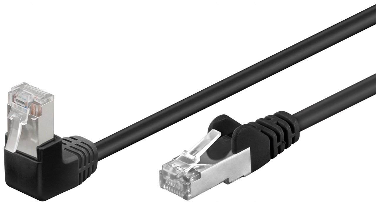 Patchcord Lan kabel Cat 5E F/utp 1x90 Černý 3m