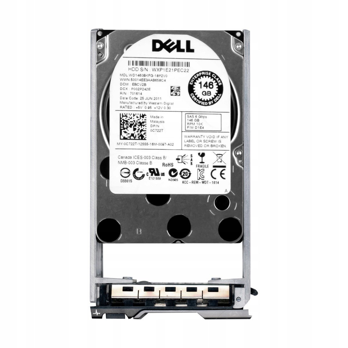 Dell 0C722T 146GB 10K 16MB SAS-2 2.5'' WD1460BKFG
