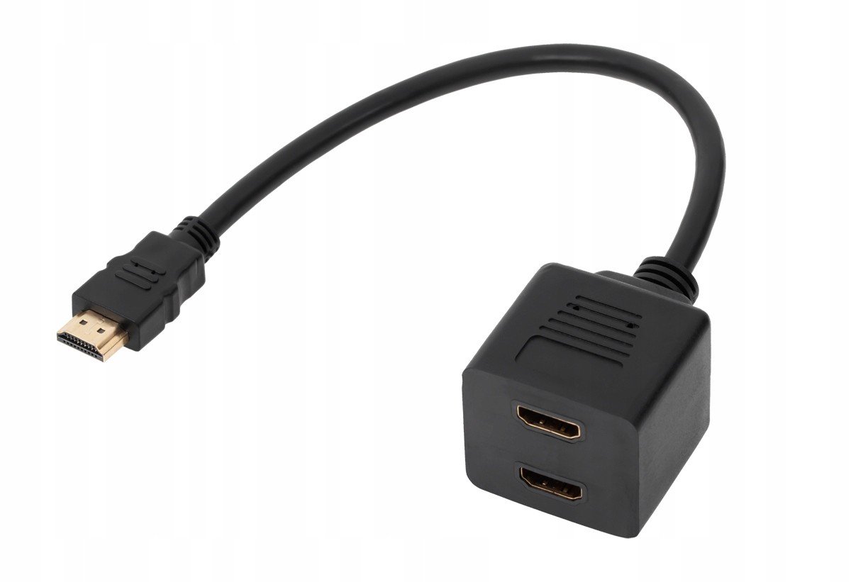 Adaptér Hdmi konektor-2 x zásuvka na 30cm kabelu