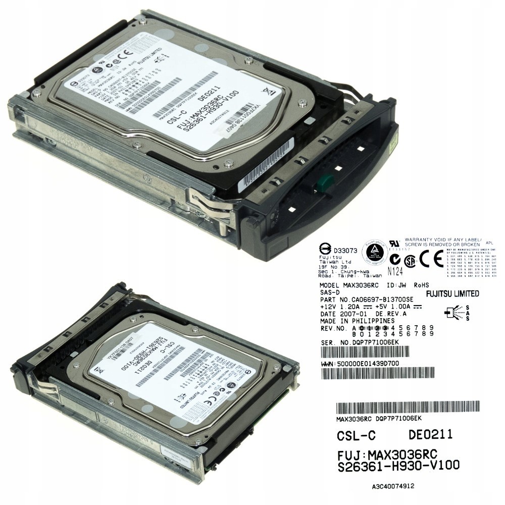 Fujitsu S26361-H930-V100 36GB 15K Sas MAX3036RC