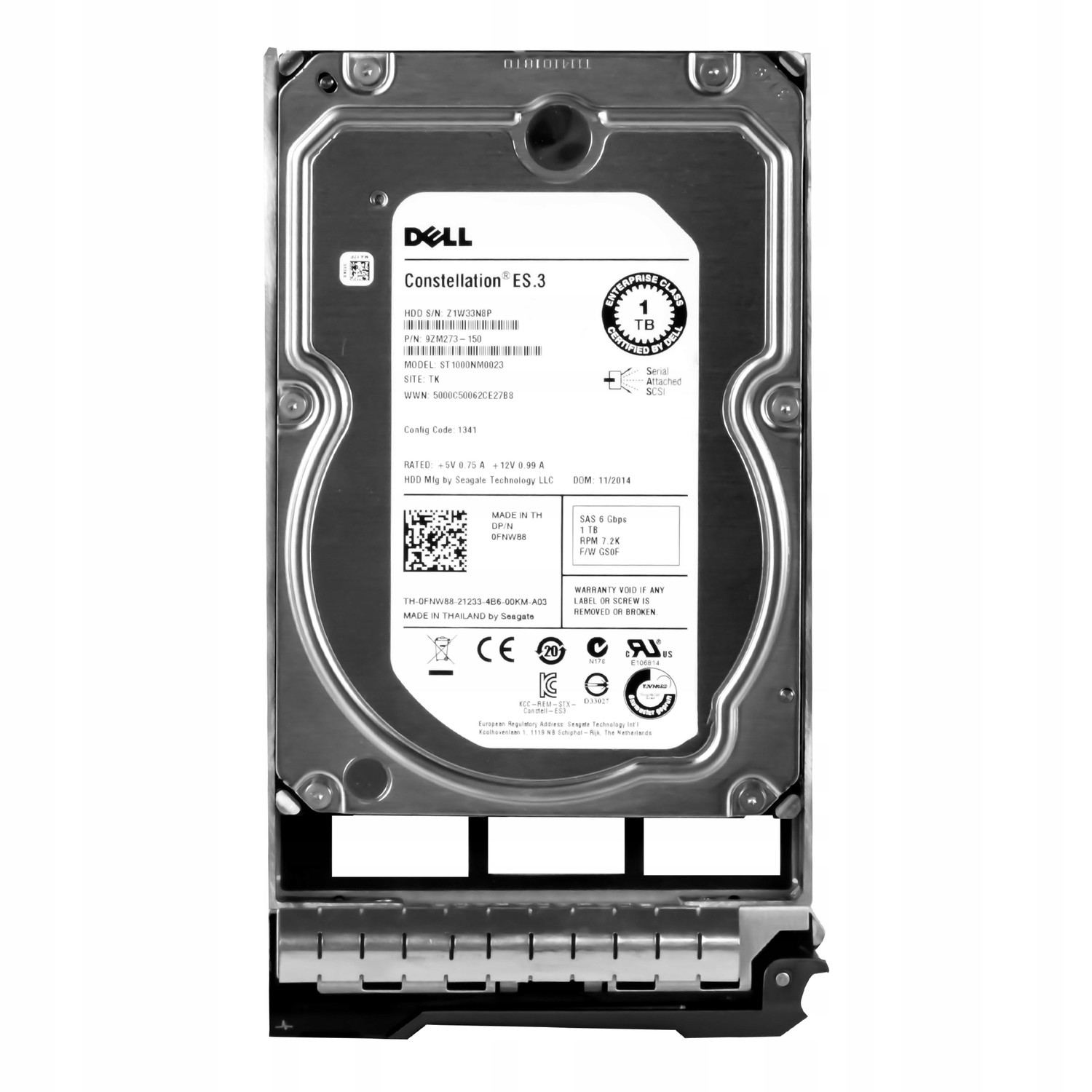 Dell 0FNW88 1TB 7.2K SAS-2 3.5'' ST10000NM0023