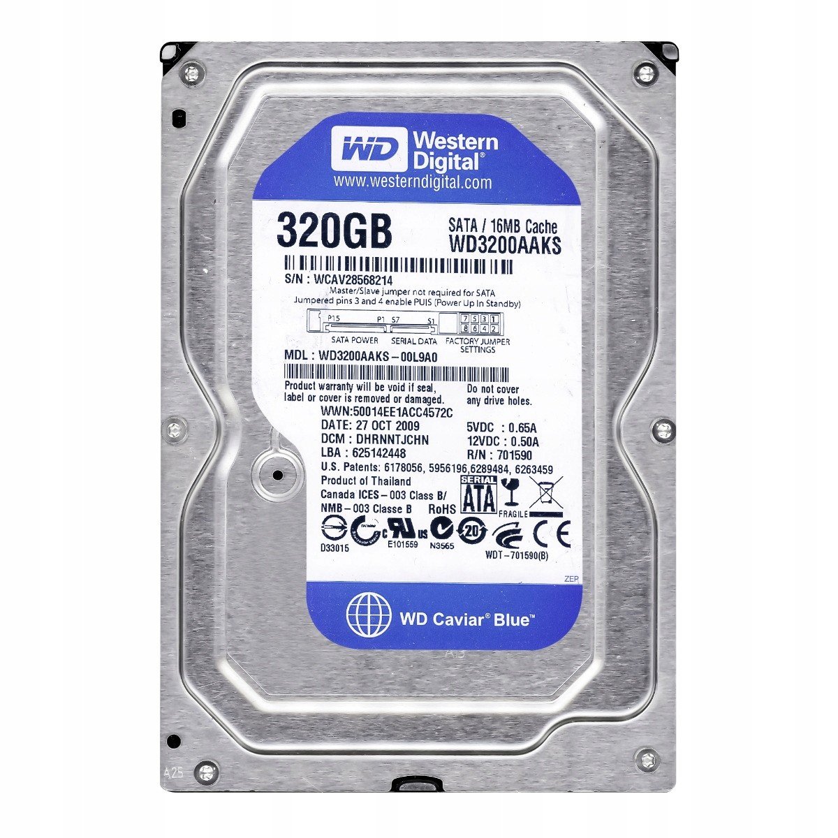 Wd Caviar Blue 320GB 7.2K Sata II 3.5'' WD3200AAKS