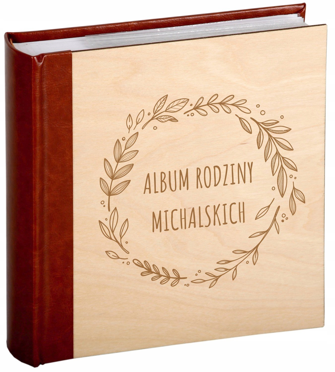 Dřevěný Album Rodinný gravírovaný Kronika babičky